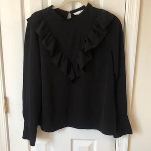 H&M ruffle blouse SZ 12 Black
